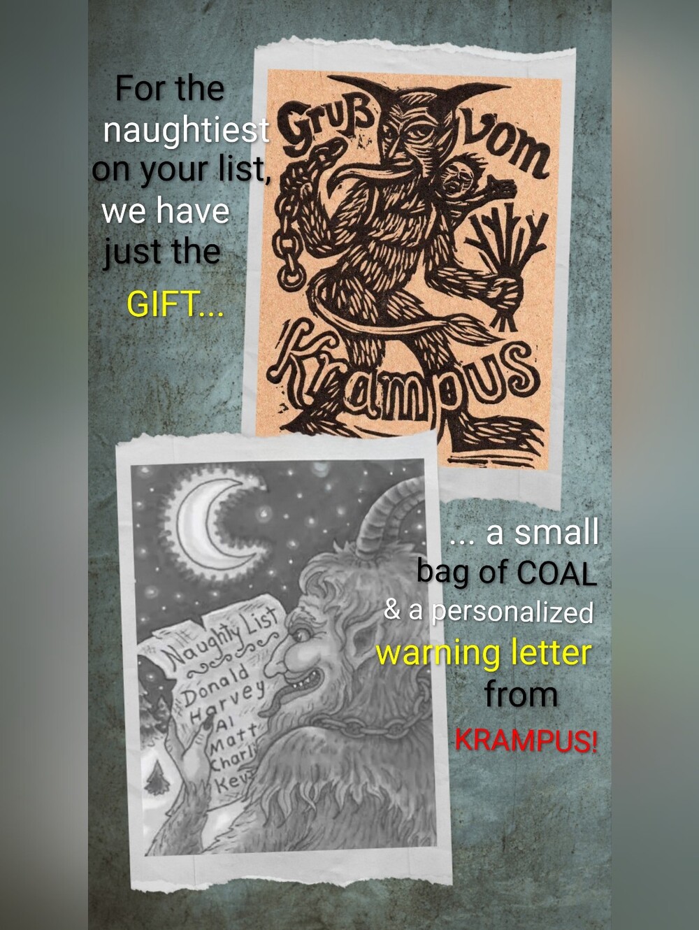 KRAMPUS NACHT ☠️👹 Olde World Scary "Gru£ Vom Krampus" 👹☠️ NAUGHTY LETTER+GIFT